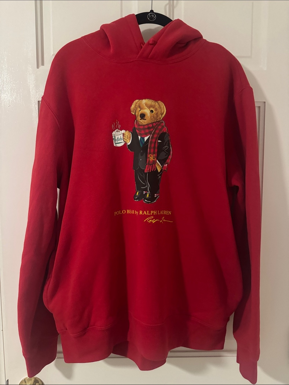 Ralph Lauren Red Polo Bear Hooded Sweatshirt